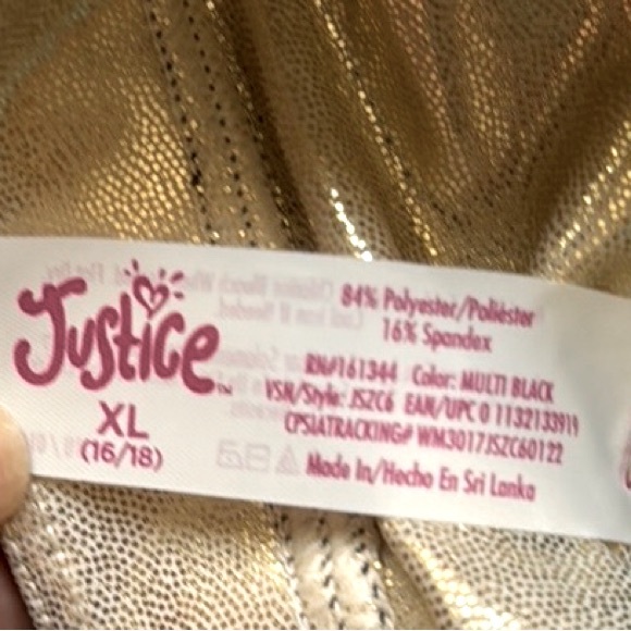 JUSTICE. Girls Metallic Reversible Athletic Sports Bra. Size XL. 16/18. - Picture 7 of 9